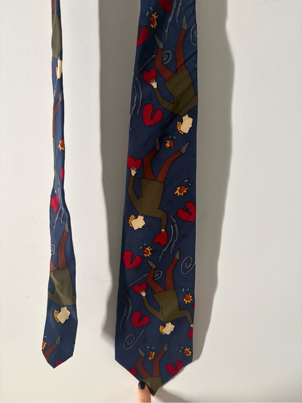The Beatles Navy Tie with Red & Brown Character Motif